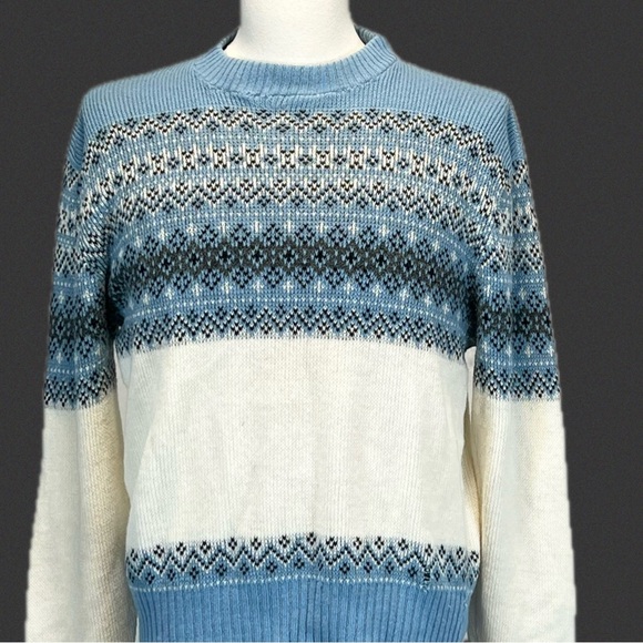 Vintage Other - VINTAGE 60s classic fair isle knit sweater mens ski lodge cabin Scandinavian 70s